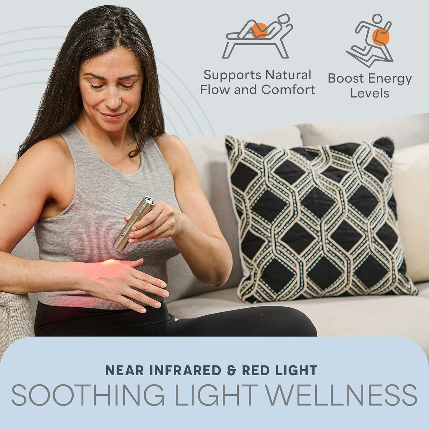 Infrared & Red Light Therapy for Body Joints & Muscles Wellness Support, Portable Red Light Therapy Device, near Infrared Light Therapy for Body & Face - Use 3 Wavelengths
