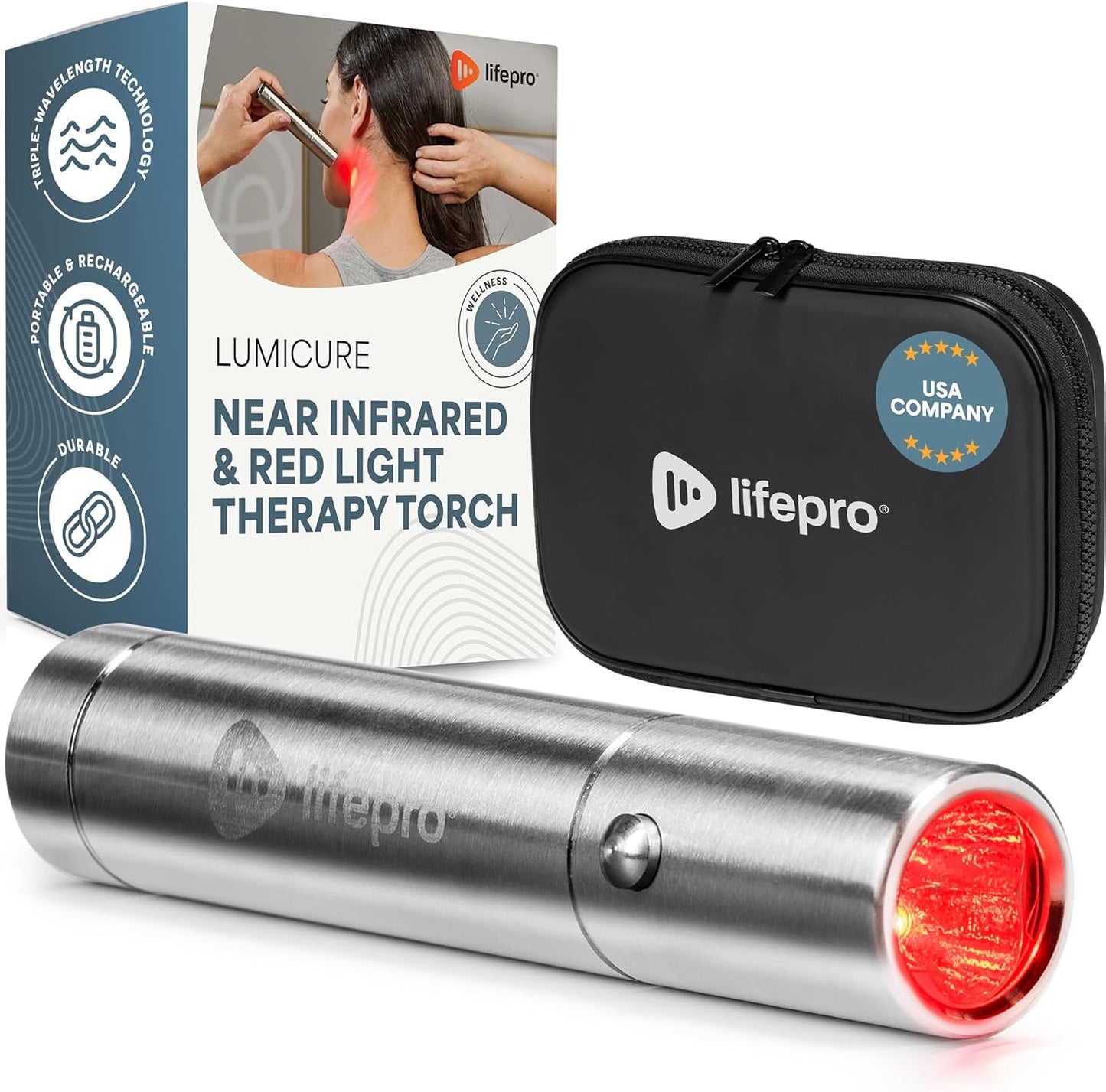 Infrared & Red Light Therapy for Body Joints & Muscles Wellness Support, Portable Red Light Therapy Device, near Infrared Light Therapy for Body & Face - Use 3 Wavelengths