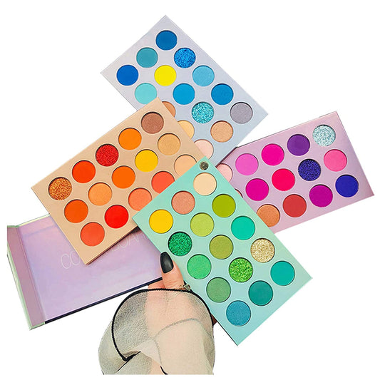 60 Colors Eyeshadow Palette, 4 In1 Color Board Makeup Palette Set Highly Pigmented Glitter Metallic Matte Shimmer Natural Ultra Eye Shadow Powder Easy to Blend